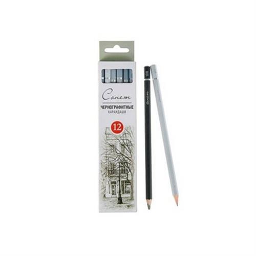 סט 12 עפרונות גרפיט סונטה לרישום (2H-8B)