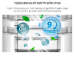 מקרר 4 דלתות מדיאה  - קו אפס Midea MDRM706BIL70 נירוסטה מושחרת