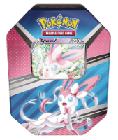 Pokemon TCG: V Heroes Tin (Sylveon V) קלפי פוקימון TCG מקוריים מארז פח V סילביאון