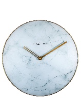 שעון קיר זכובית - שיש לבן 40 ס"מ