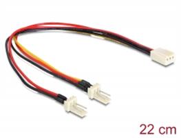 מפצל למאוורר 22 ס"מ - Delock 3pin female to 2 x 3pin male