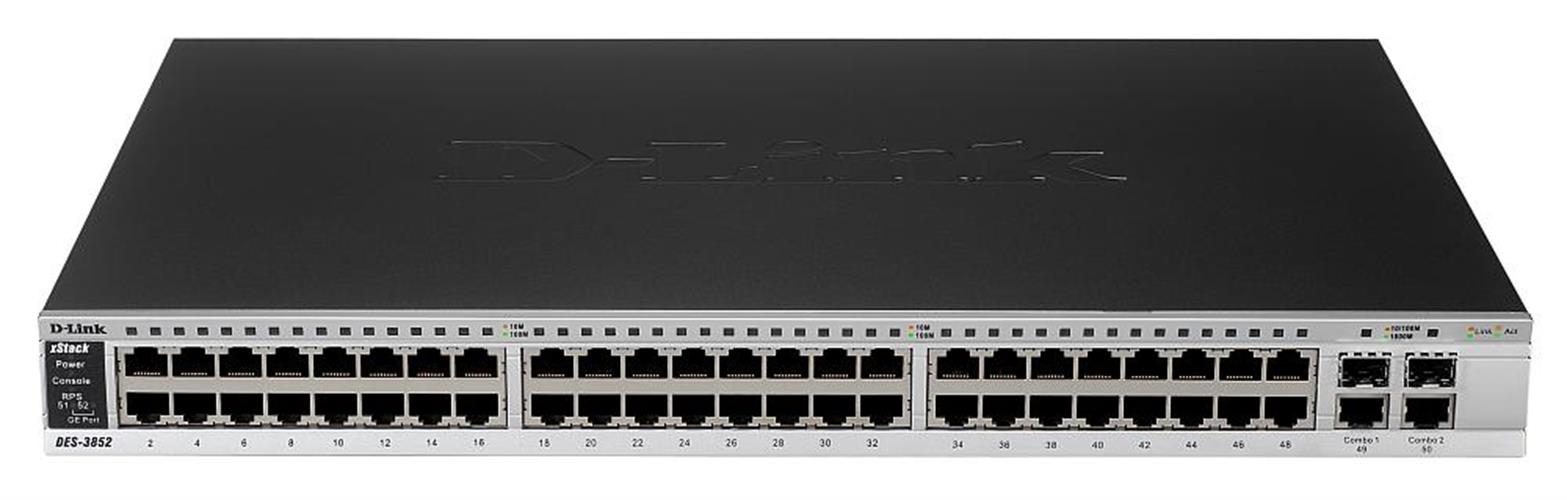 Switch 48-Port 10/100 + 2 x Giga ports + 2 Combo SFP/Giga ports, Full L3 Managed