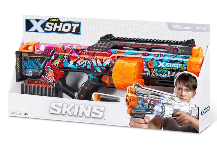 רובה עם 16 חצים לילדים Zuru: X-Shot Skins Last Stand Blaster - Graffiti