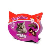 חטיף ויסקס טמפטיישן עם בקר 60 גרם - WISKAS TEMPTATIONS BEEF 60G