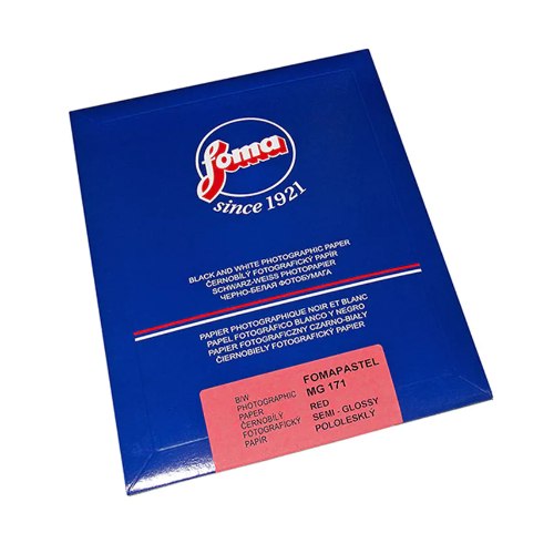FOMAPASTEL MG 171 (RED) SEMI MAT 20x25cm 10 sheets  נייר להדפסה אנלוגית שחור לבן בסיס FB צבוע אדום