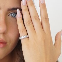 טבעת יהלומים 18K זהב לבן 1.85 קראט