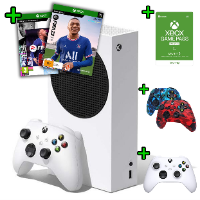 באנדל Xbox Series S  + GAMEPASS + FIFA21+FIFA22 + שלט נוסף + סיליקון לשלטים