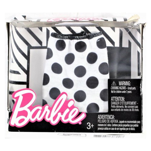 ברבי ביגוד - חצאית מנוקדת שחור לבן - Barbie Fph29