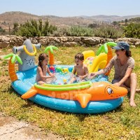 בריכה מתנפחת לילדים 280X25787 סמ דולפין כריש פלוס מגלשה 53067 מבית Bestway