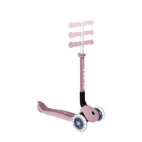קורקינט 3 גלגלים מתקפל לילדים Globber Junior Foldable Lights Ecologic עם גלגלים מאירים בצבע ורוד