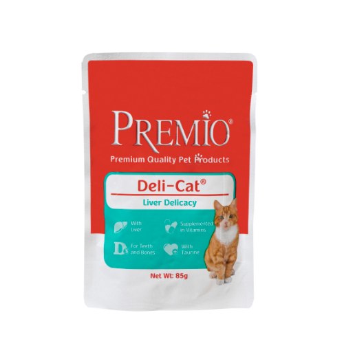 פאוץ פרימיו לחתול כבד 85 גרם - DELI CAT PREMIO LIVER 85G