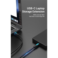 כבל  Vention USB-C to Mini-B Cable - 2M - Black