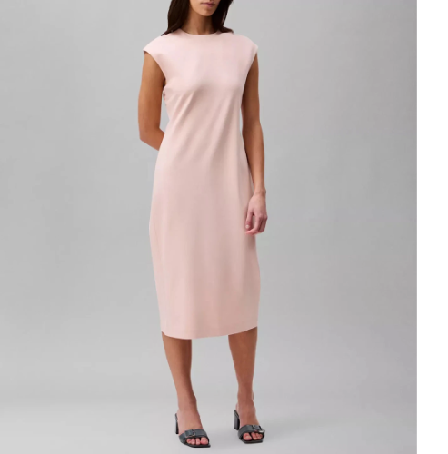 CALVIN KLEIN Women's Dress Sz M Ponte Shift Chic Rose