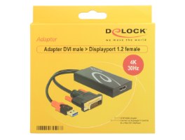 מתאם אקטיבי Delock Active DVI Adapter to DisplayPort 1.2 4K