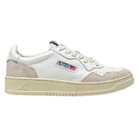 Autry Medalist Low Sneaker White Leather & Beige Suede