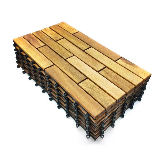 מארז 6 יח' אריחי דק 30*60 ס"מ 15 משולבים עץ Acacia חום בהיר