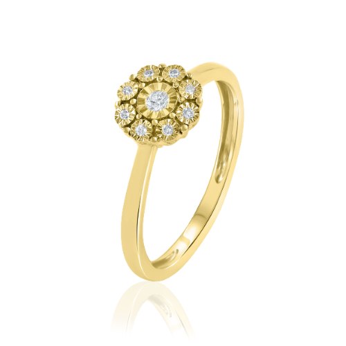 טבעת משובצת יהלומים בזהב צהוב או לבן 14 קראט 89303