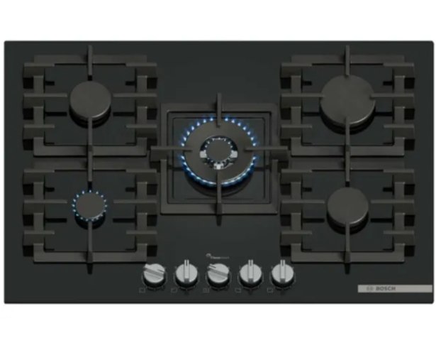 כיריים גז 75 ס"מ 5 להבות מסדרת FlameSelect דגם PPQ7A6I40Y בוש Bosch זכוכית שחורה