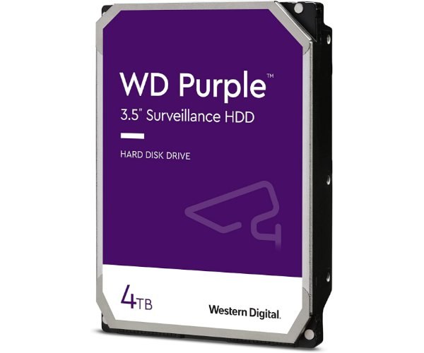 דיסק קשיח פנימי למחשב נייח ומערכות אבטחה WD 4TB Purple 5400rpm 256MB 3.5