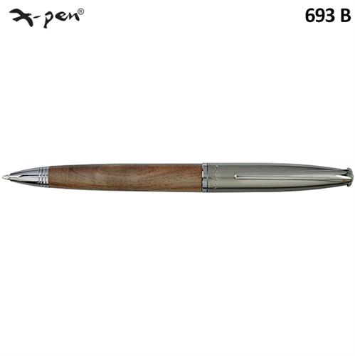 עט טימבר כדורי עץ לכה מט+ מתכת טיטניום  X-Pen TIMBER דגם XP-693b
