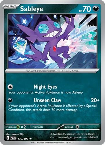 קלף בודד single פוקימון - sableye - Paldea Evolved - 136/193