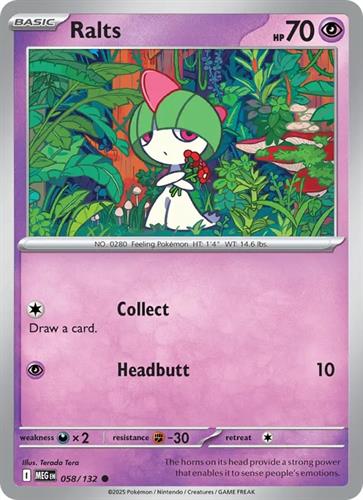 קלף בודד single פוקימון - ralts - Mega Evolution - 058/132