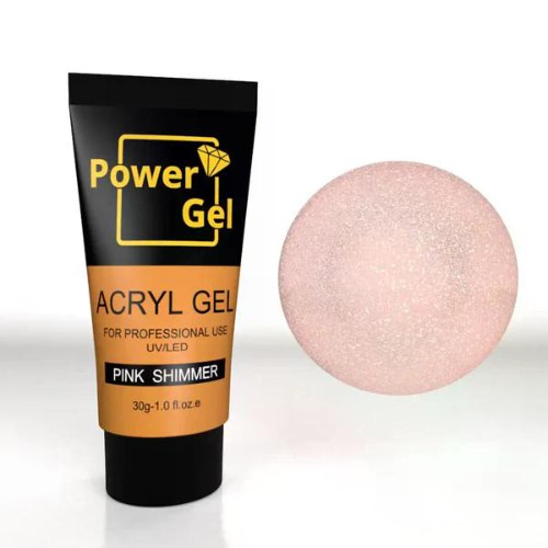אקריג'ל ורוד שימר ACRYGEL PINK SHIMMER POWER GEL