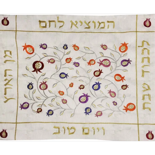 כיסוי חלה דגם רימונים