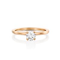 טבעת אירוסין זהב רוז 14 קראט משובצת יהלום מרכזי MARTINI ROSE