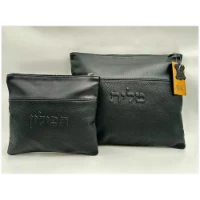 כיסוי טלית ותפילין מעור אמיתי דגם תפר עליון