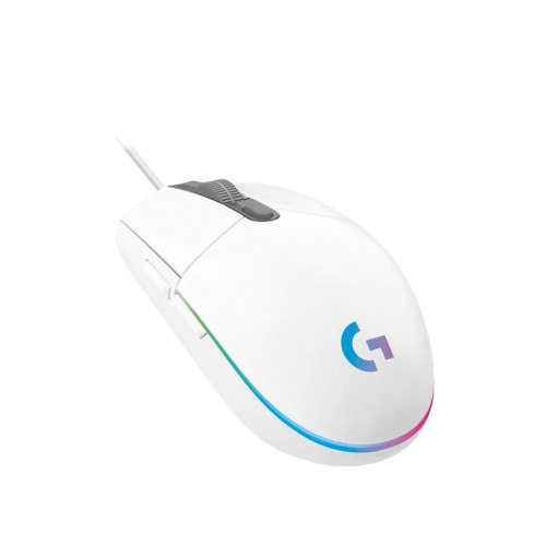 עכבר Logitech G102 LIGHTSYNC לגיימינג עם תאורת RGB בחיבור USB בצבע לבן