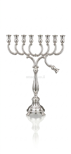 חנוכיה מכסף טהור דגם  חלק 40 סמ - m