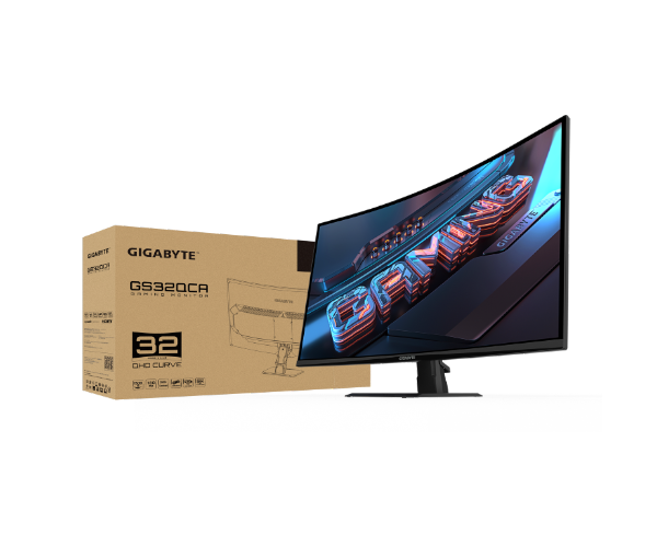 מסך קעור Gigabyte GS32QCA SS VA 1ms 2K QHD 180Hz FreeSync Tilt