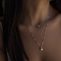 שרשרת זרקון אובלי | שרשרת דמוי יהלום