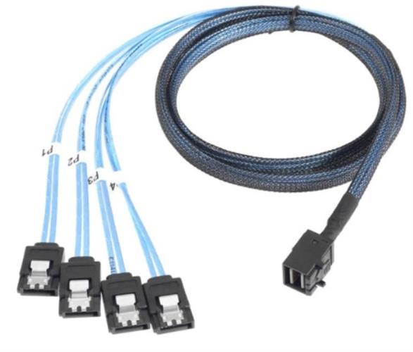כבל מחשב Mini SAS SFF-8643 Host to 7-Pin 4 SATA Target Hard Disk 6Gbps Data Server Raid Cable בשקית תלייה