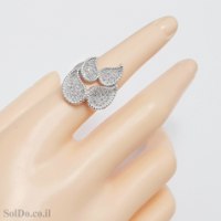 טבעת מכסף משובצת אבני זרקון RG6346 | תכשיטי כסף | טבעות כסף