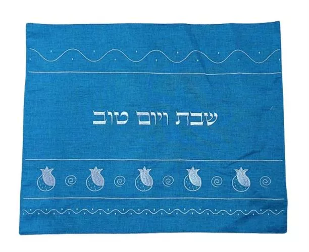 כיסוי חלה סאטן 50X40 רימונים כסף