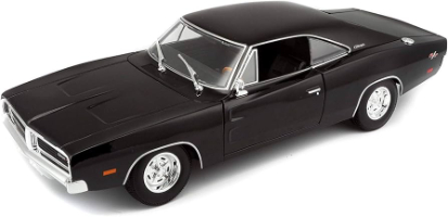 דגם מכונית דודג' צ'ארג'ר שחור - Maisto 1969 Dodge Charger R/T Black  1:18
