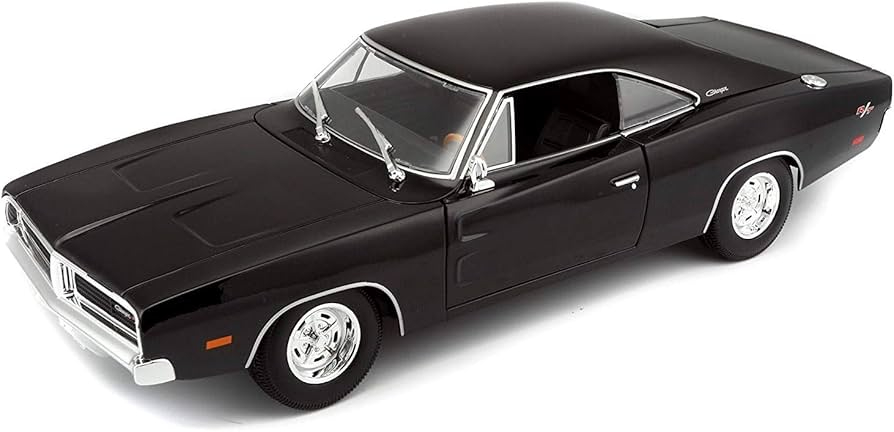 דגם מכונית דודג' צ'ארג'ר שחור - Maisto 1969 Dodge Charger R/T Black  1:18