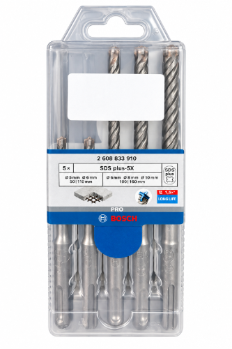 סט מקדחים לפטישון ⁦BOSCH SDS plus-5X⁩ – 5 יחידות