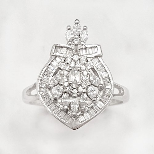 טבעת מכסף משובצת אבני זרקון RG1846 | תכשיטי כסף | טבעות כסף