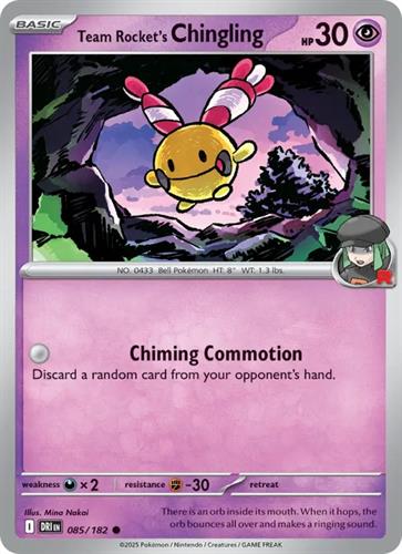 קלף בודד single פוקימון - team rocket's chingling - Destined Rivals - 085/182