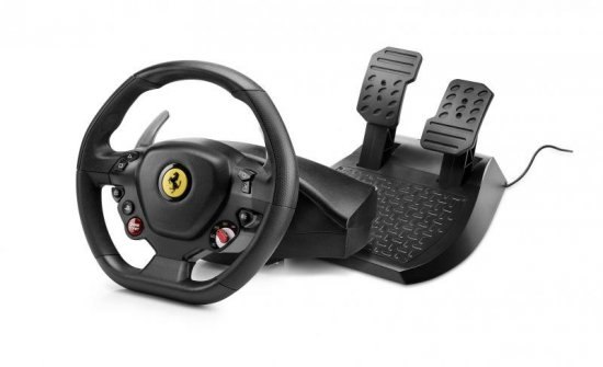 הגה מירוצים עם דוושות Thrustmaster T80 Ferrari 488 GTB Edition למחשב PC ופלייסטיישן 4 - אריזה פגומה