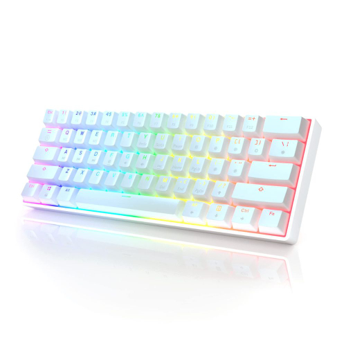 מקלדת מכנית - HK GAMING GK61 WHITE