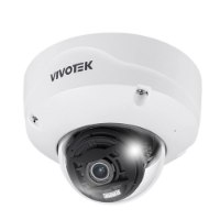 מצלמה Vivotek FD9387-EHTV-V3 5MP – כיפת אבטחה לבנה עם לוגו VIVOTEK ועדשה בכיסוי שקוף