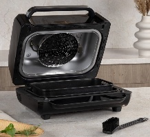 גריל חשמלי חכם Berlinger Haus Black Rose BH-9667 פתוח עם רשת צלייה כפולה