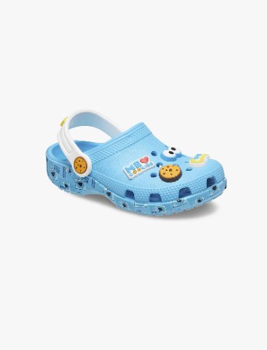 Crocs  Crocs Toddlers’ Cookie Monster Classic Clog - כפכפי קלוג קרוקס בעיצוב עוגיפלצת מרחוב סומסום ל