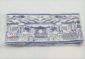 עטרה לטלית רקמת ירושלים הבנויה כחול