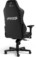 צילום לוגו של כיסא Noblechairs HERO Team Heretics Edition עם תמיכה ארגונומית מתקדמת