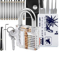 בחירת נעל ערכת כלים עיסוק עם ברור שקוף מנעול Unlocking כלי ערכת למתחילים